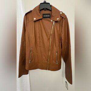 NWT Guess Women's Tan Leather Jacket